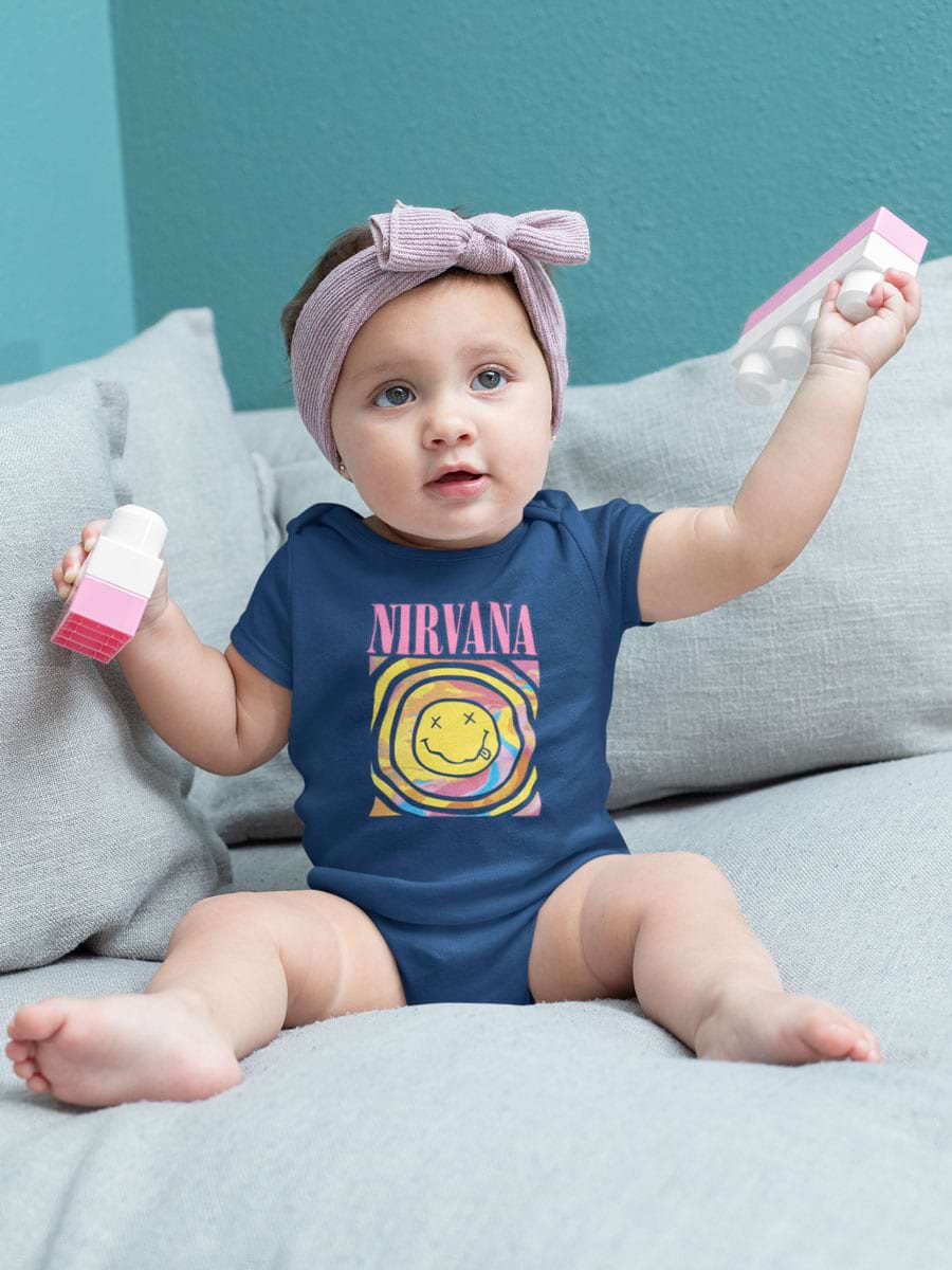Nirvana Tie Dye Up Pink Babysuit