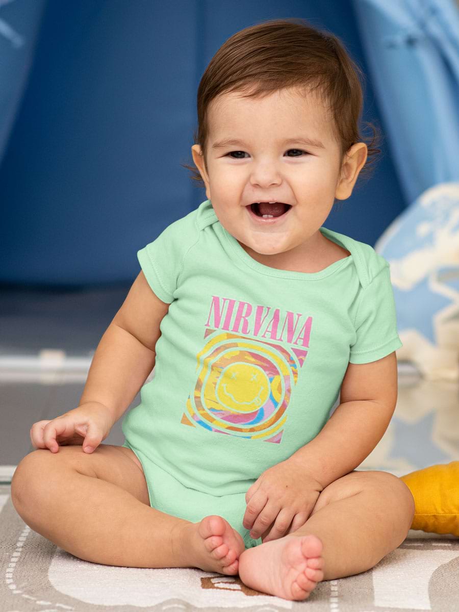 Nirvana Tie Dye Up Pink Babysuit - Second View