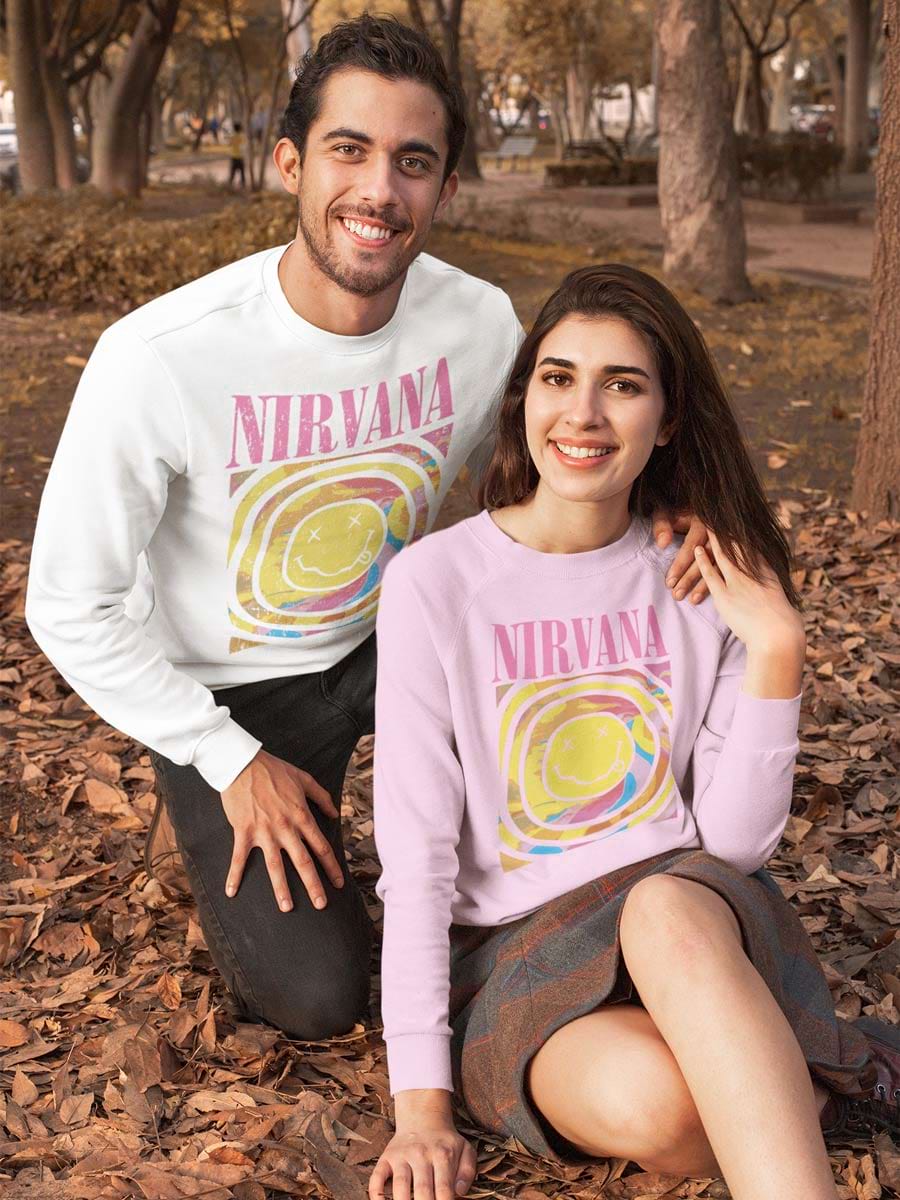 Nirvana Tie Dye Up Pink Sweatshirt