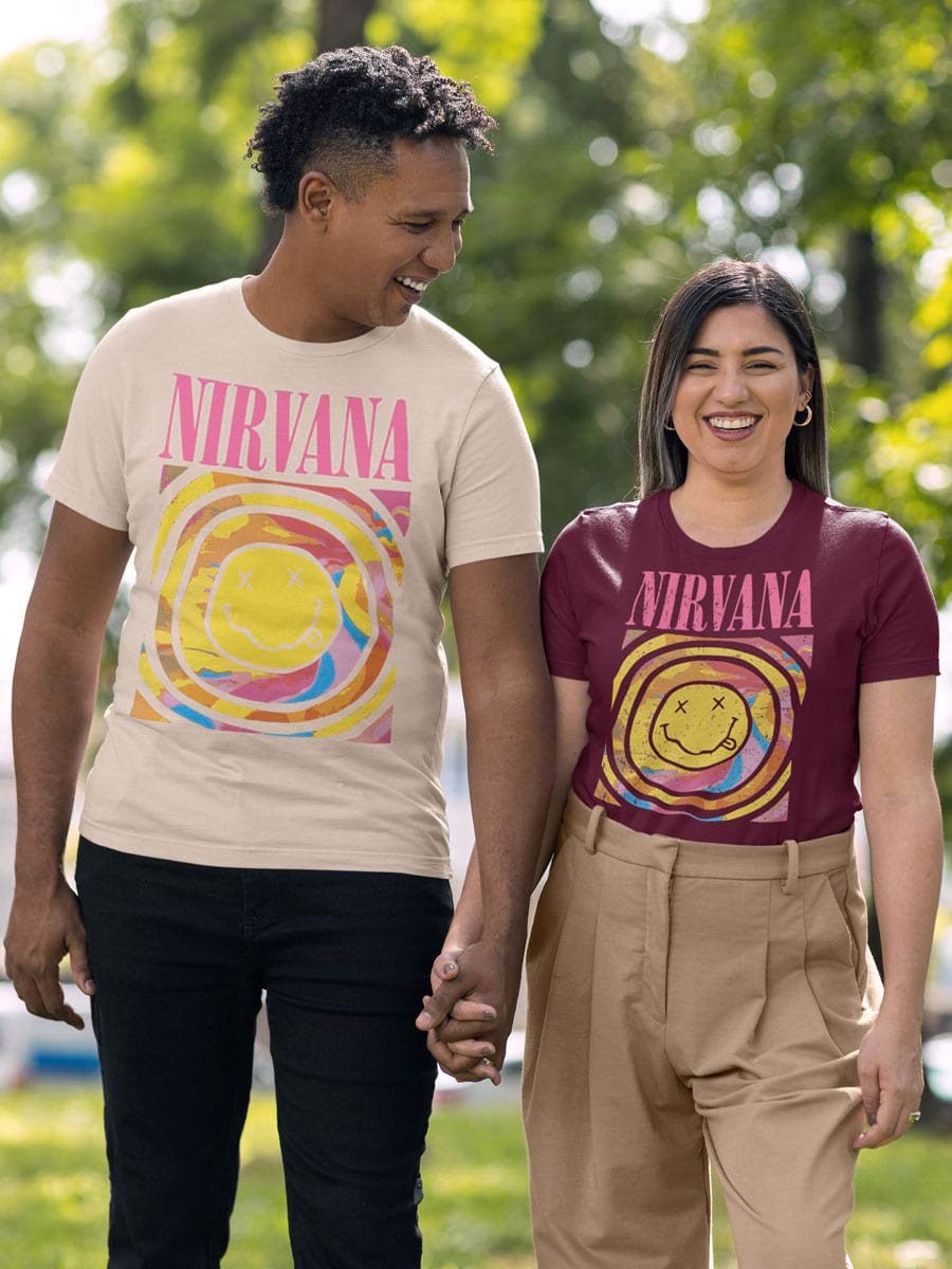 Nirvana Tie Dye Up Pink Tshirt - Second View