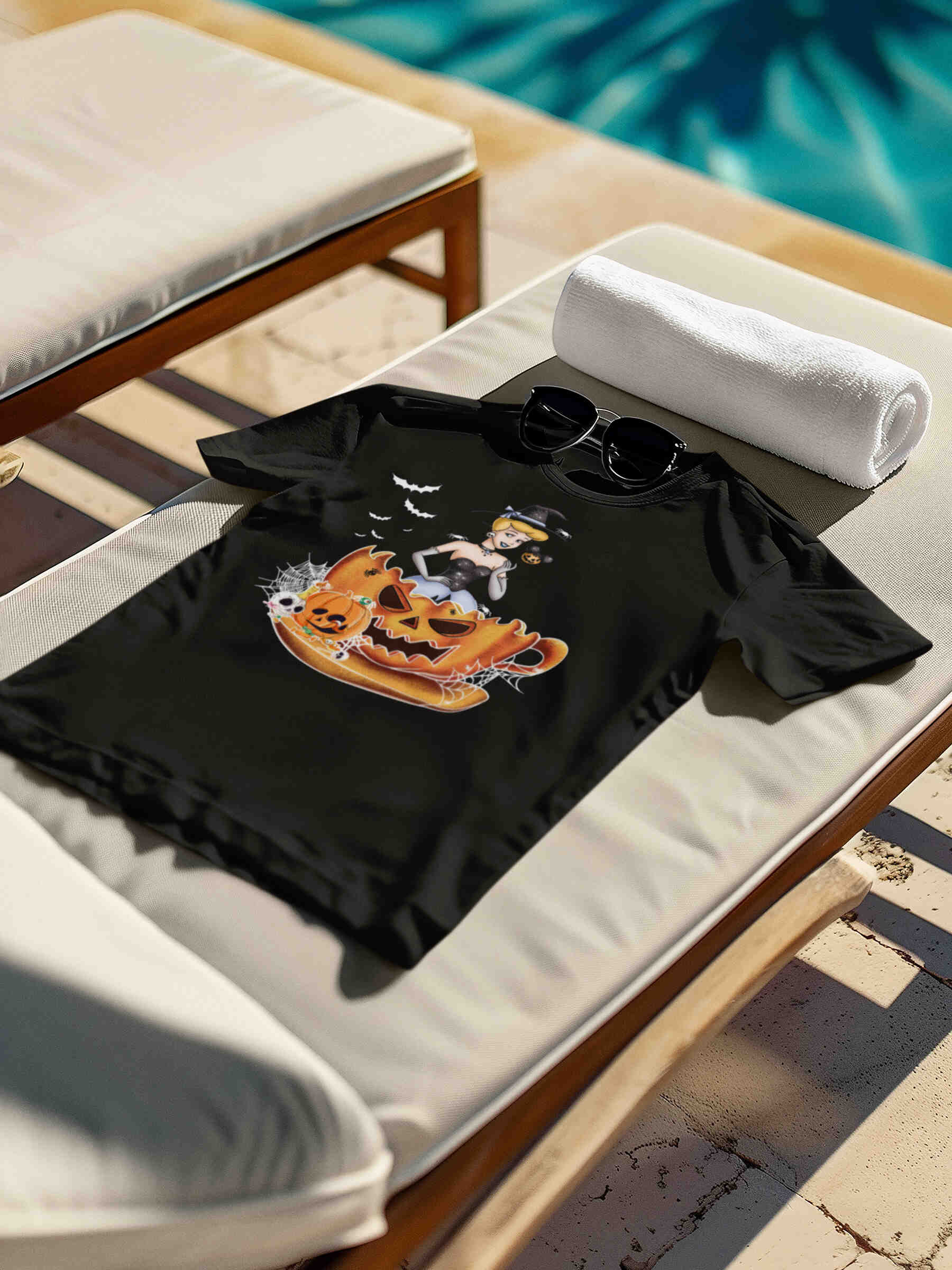 Pumpkin Halloween Witch Princes Tshirt - Second View