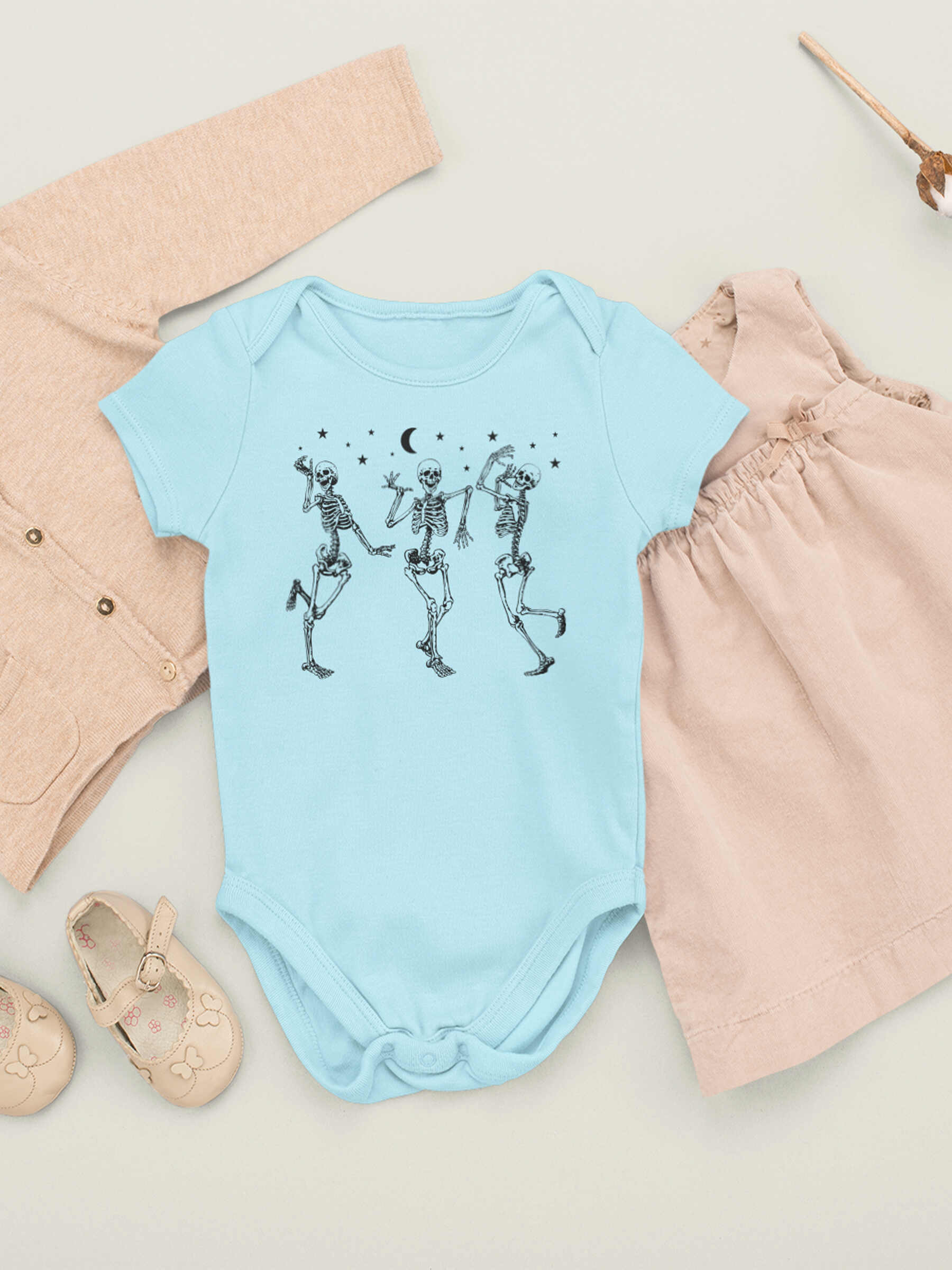 Dancing Skeletons Halloween Baby Suit - Second View