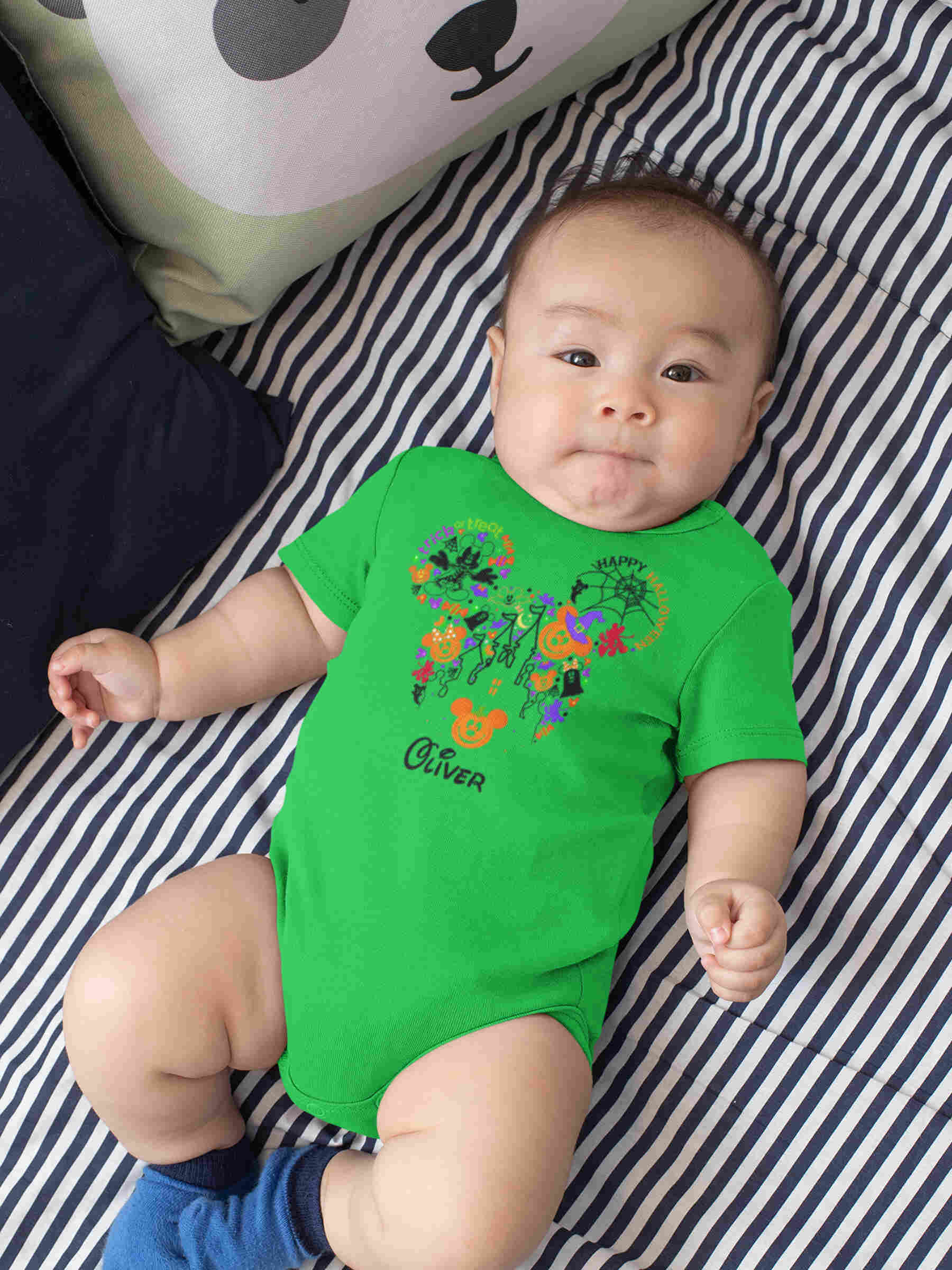 Mickey Pumpkin Head Halloween Baby Suit