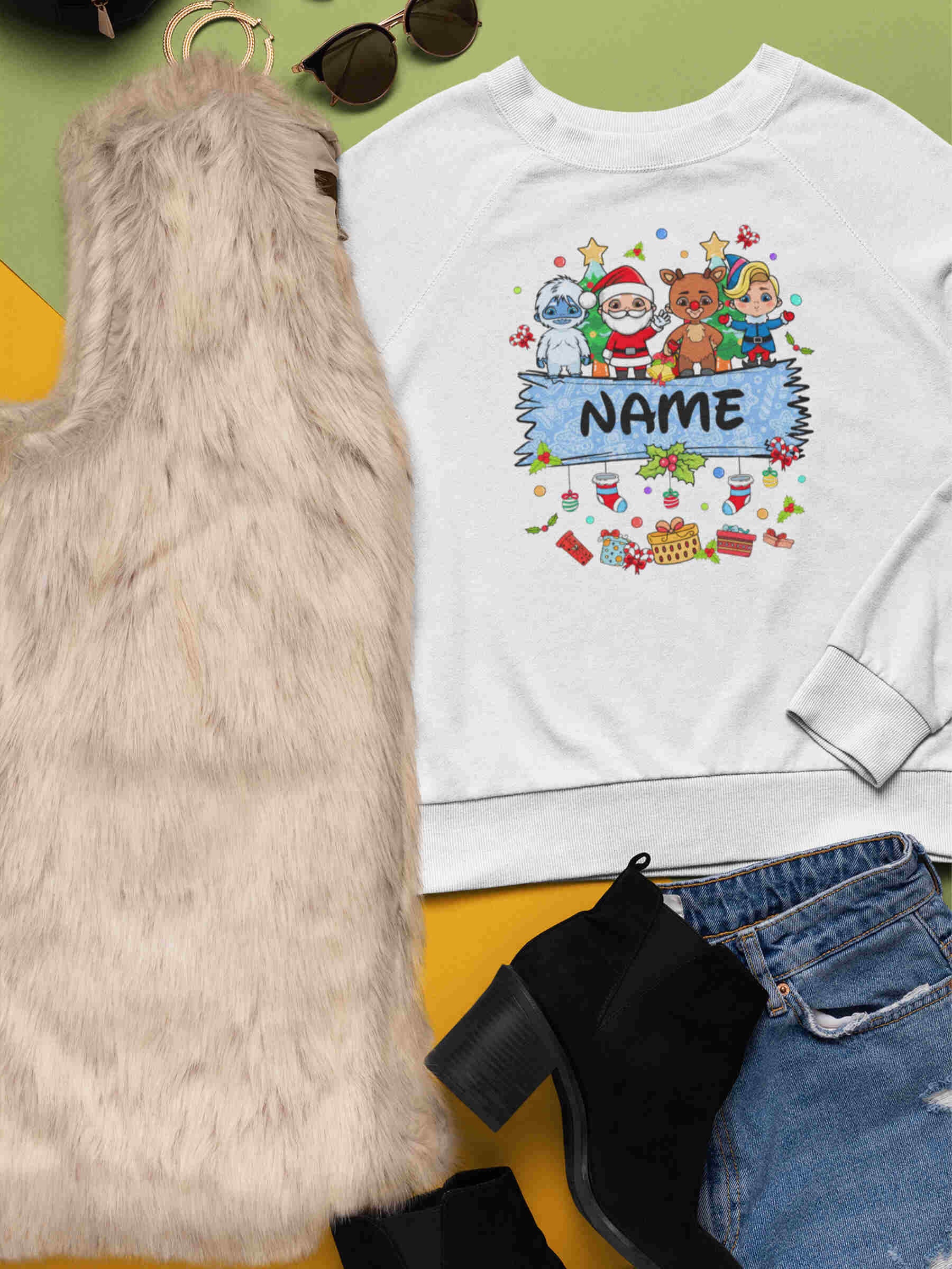 Custom Name Kid Christmas Sweatshirt - Second View