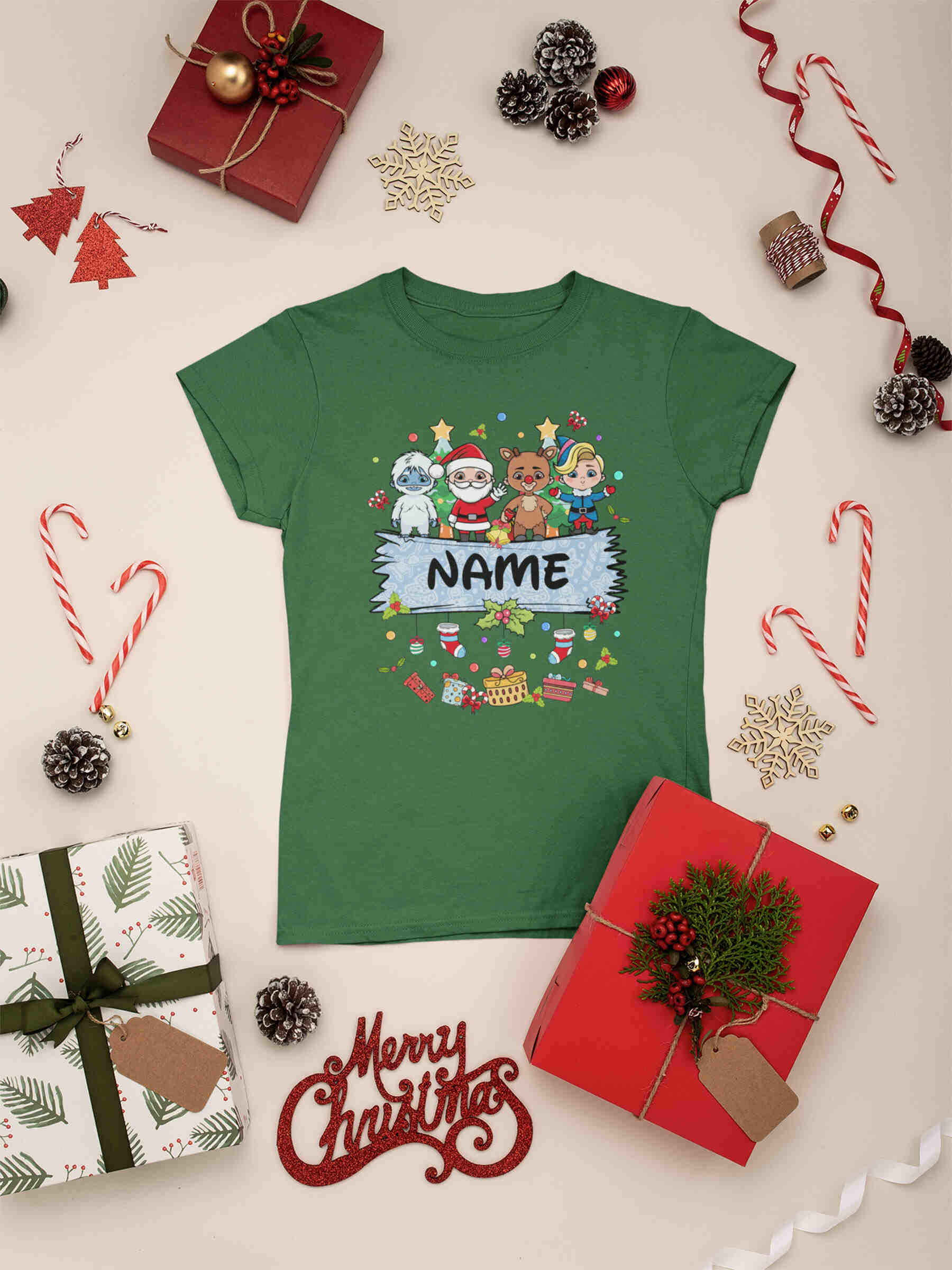 Custom Name Kid Christmas Tshirt - Second View