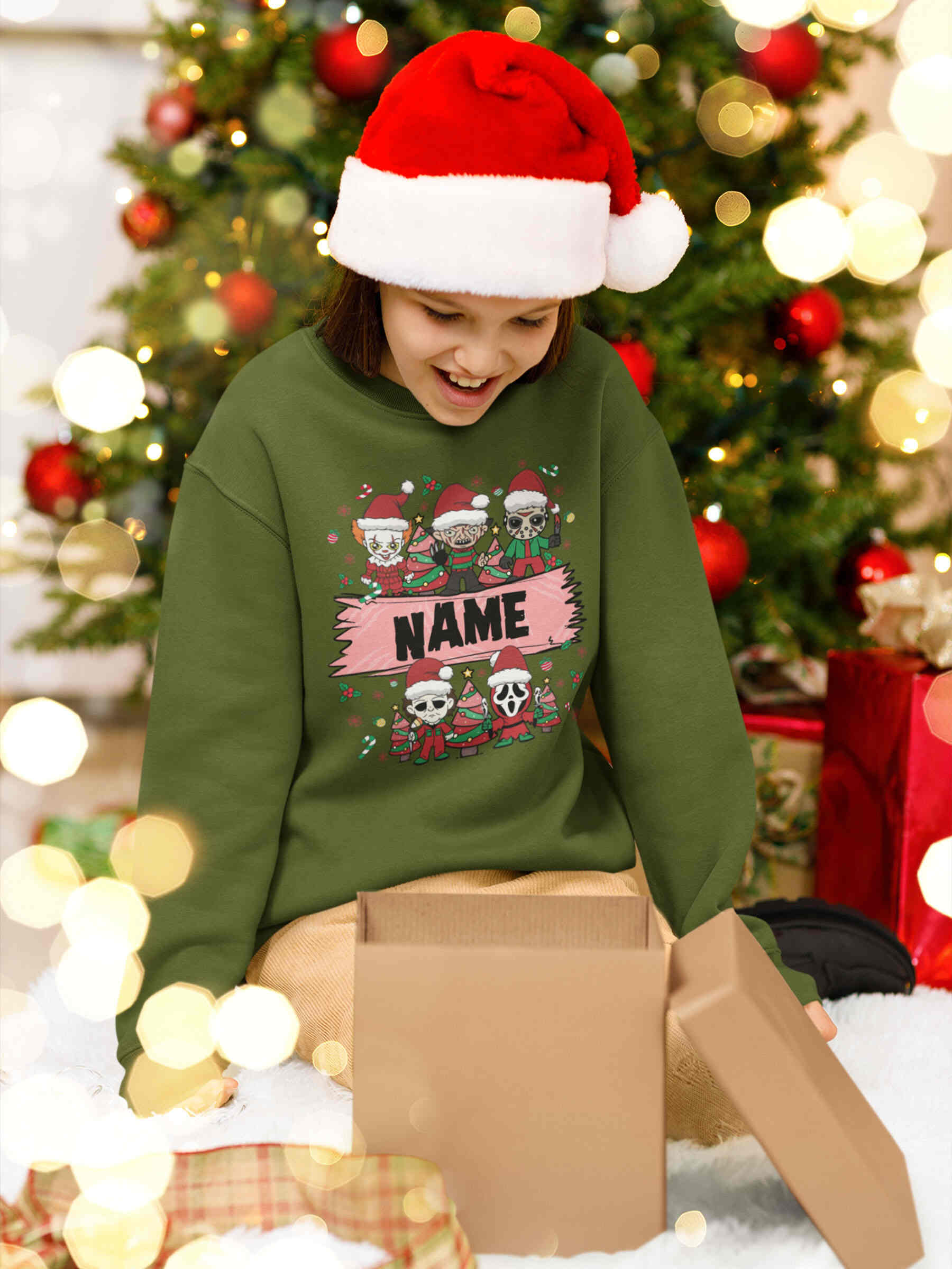 Custom Name Kid Christmas Killer Movie Sweatshirt