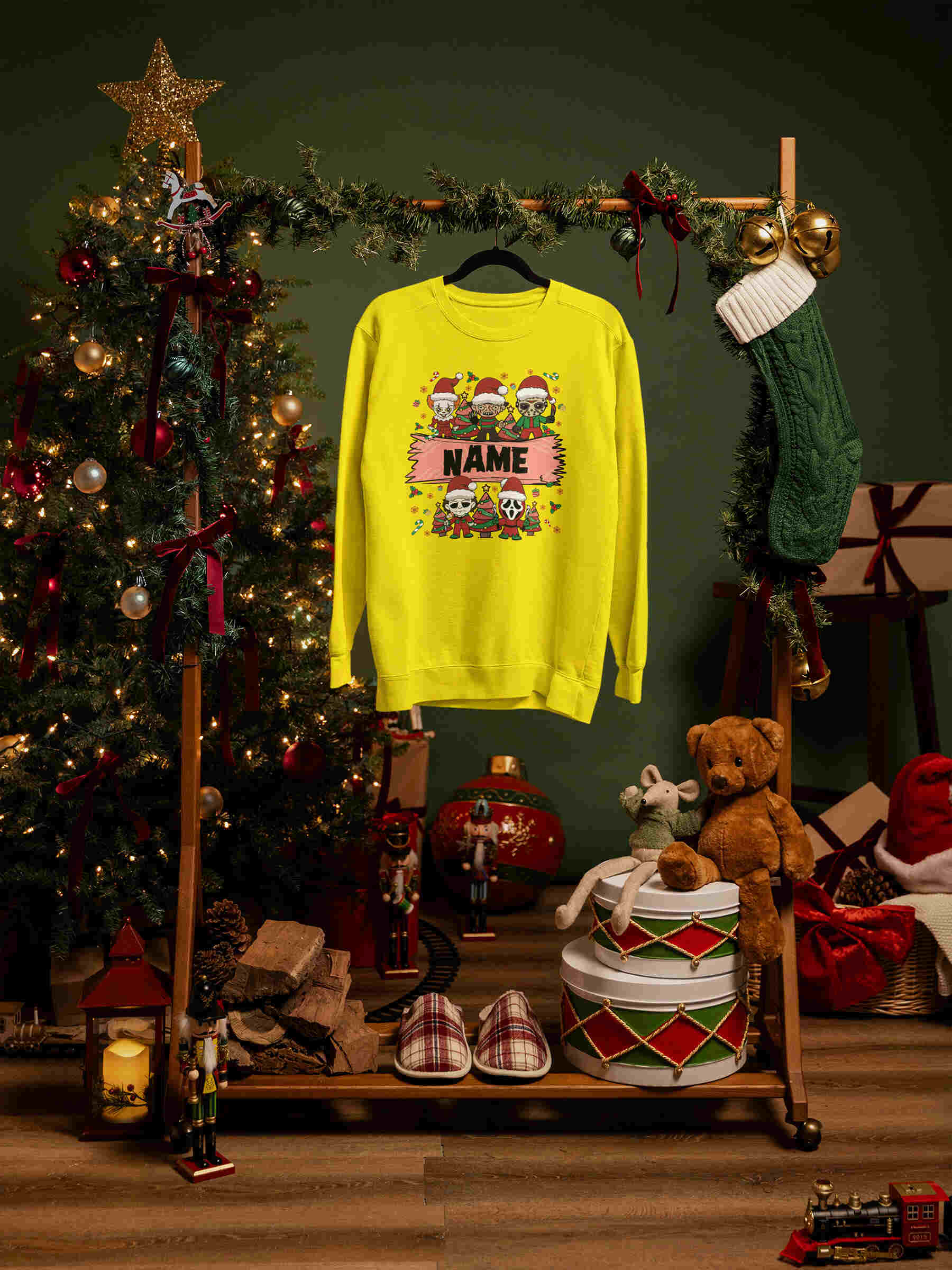 Custom Name Kid Christmas Killer Movie Sweatshirt - Second View