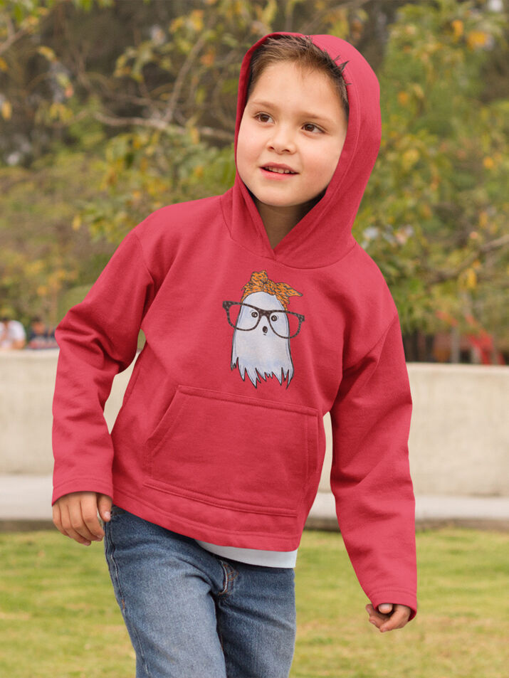 Cute Ghost With Glasses And Bandana Hoodie