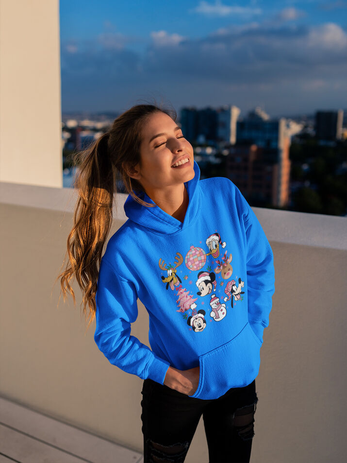 Doodle Christmas Mouse And Friend Hoodie