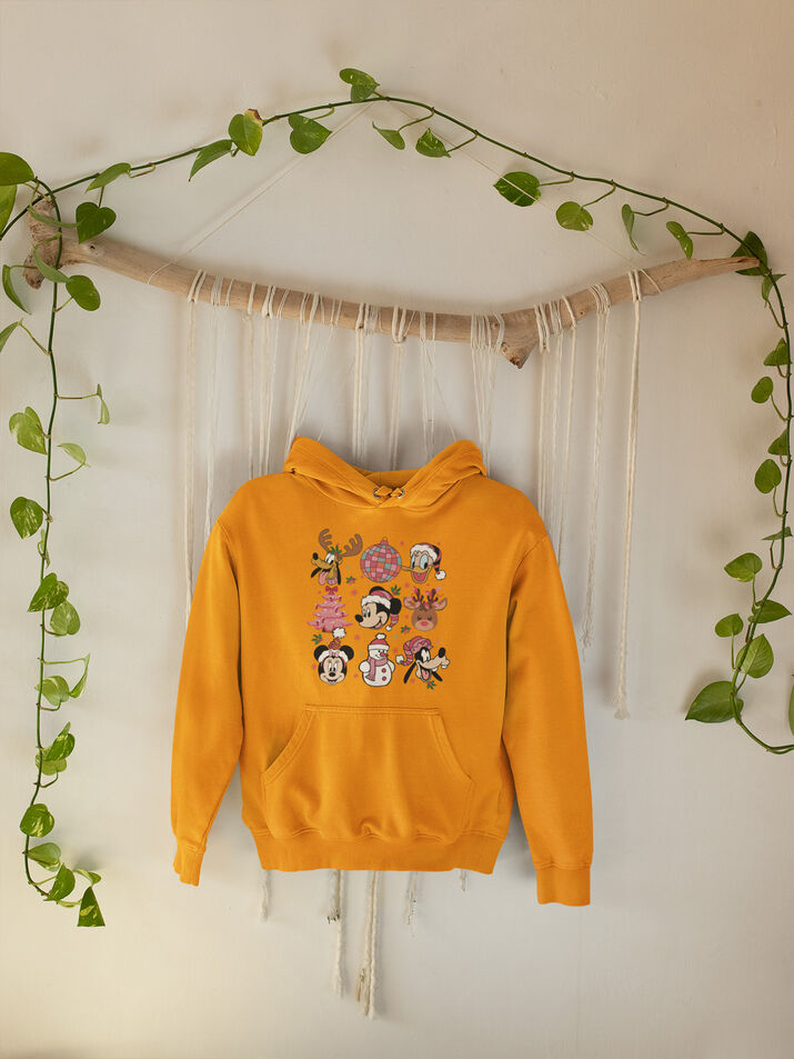 Doodle Christmas Mouse And Friend Hoodie - Second View