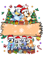 custom name kid christmas blue dog